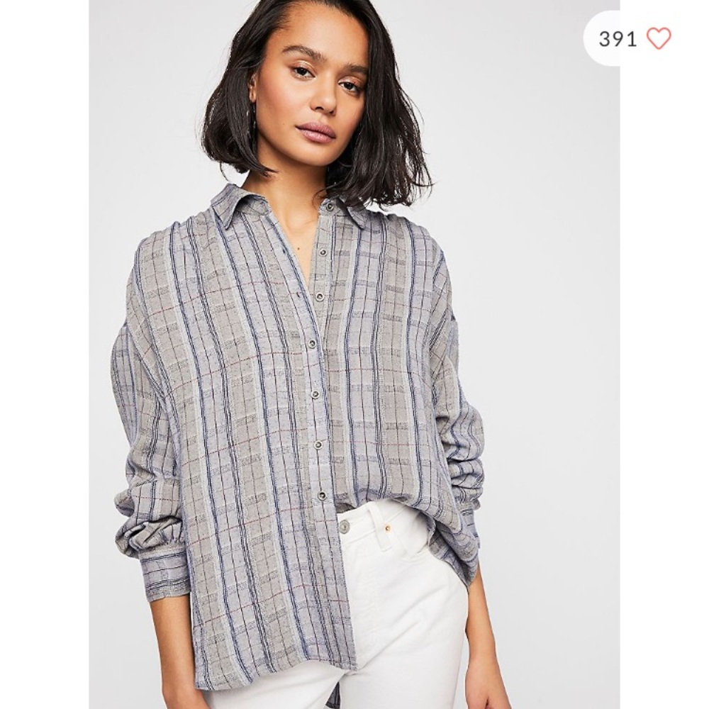 Free People Wesley Plaid Button down